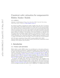 Consistent order estimation for nonparametric Hidden Markov Models