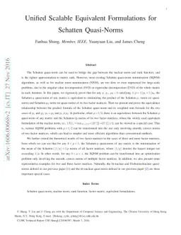 Unified Scalable Equivalent Formulations for Schatten Quasi-Norms