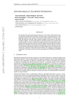 Adversarially Learned Inference