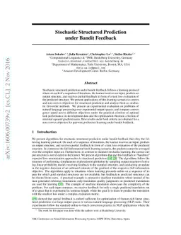 Stochastic Structured Prediction under Bandit Feedback