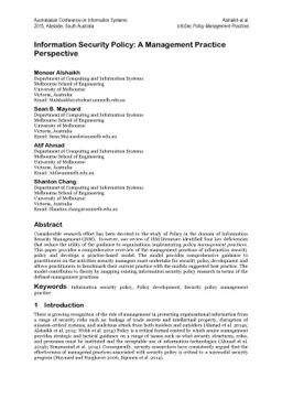 Information Security Policy: A Management Practice Perspective