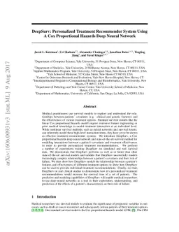 DeepSurv: Personalized Treatment Recommender System Using A Cox
  Proportional Hazards Deep Neural Network