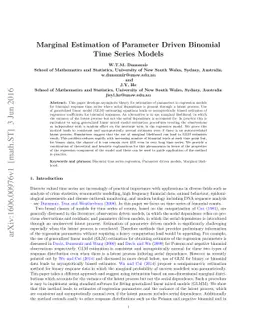 Marginal Estimation of Parameter Driven Binomial Time Series Models