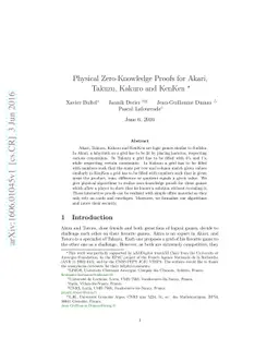 Physical Zero-Knowledge Proofs for Akari, Takuzu, Kakuro and KenKen