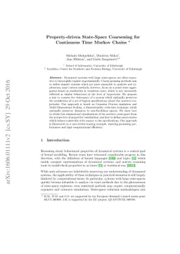 Property-driven State-Space Coarsening for Continuous Time Markov Chains