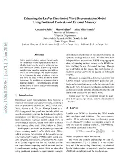Enhancing the LexVec Distributed Word Representation Model Using
  Positional Contexts and External Memory