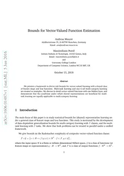 Bounds for Vector-Valued Function Estimation