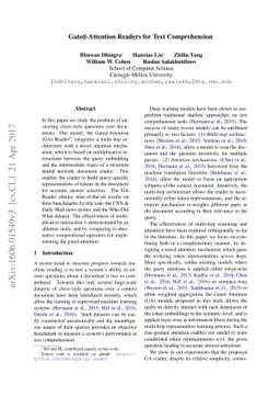 Gated-Attention Readers for Text Comprehension