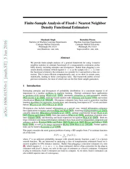 Finite-Sample Analysis of Fixed-k Nearest Neighbor Density Functional
  Estimators