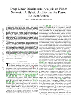 Deep Linear Discriminant Analysis on Fisher Networks: A Hybrid
  Architecture for Person Re-identification