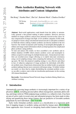 Photo Aesthetics Ranking Network with Attributes and Content Adaptation
