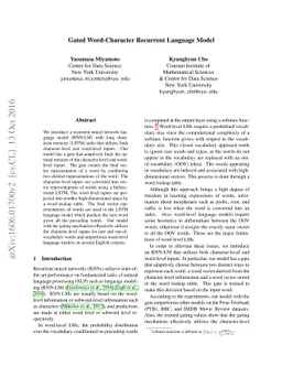 Gated Word-Character Recurrent Language Model