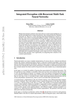 Integrated perception with recurrent multi-task neural networks