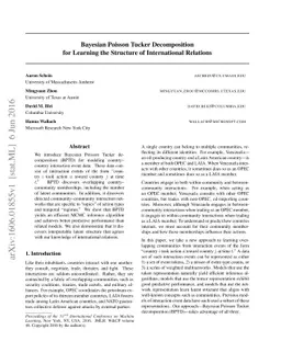 Bayesian Poisson Tucker Decomposition for Learning the Structure of
  International Relations