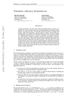 Towards a Neural Statistician