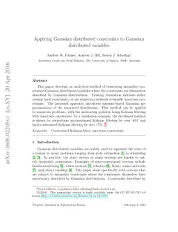 Applying Gaussian distributed constraints to Gaussian distributed
  variables