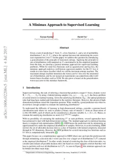 A Minimax Approach to Supervised Learning