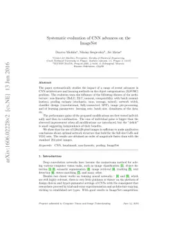 Systematic evaluation of CNN advances on the ImageNet