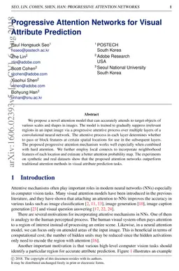Progressive Attention Networks for Visual Attribute Prediction