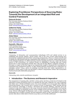 Exploring Practitioner Perspectives of Sourcing Risks: Towards the
  Development of an Integrated Risk and Control Framework