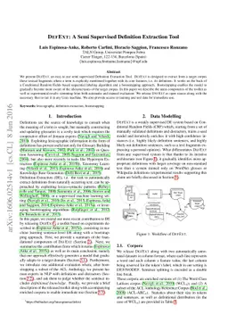 DefExt: A Semi Supervised Definition Extraction Tool