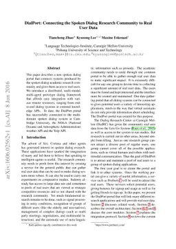 DialPort: Connecting the Spoken Dialog Research Community to Real User
  Data