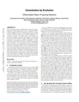 Convolution by Evolution: Differentiable Pattern Producing Networks