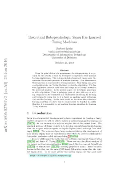 Theoretical Robopsychology: Samu Has Learned Turing Machines