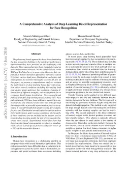 A Comprehensive Analysis of Deep Learning Based Representation for Face
  Recognition