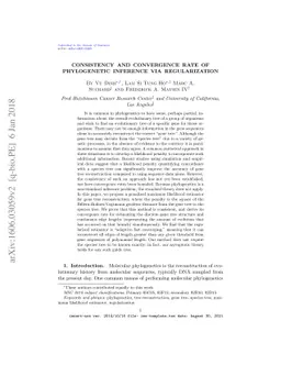 Consistency and convergence rate of phylogenetic inference via
  regularization