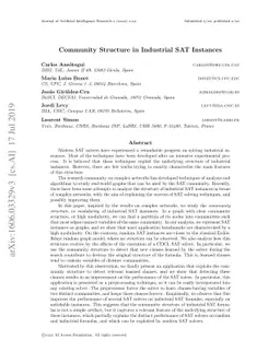 Community Structure in Industrial SAT Instances