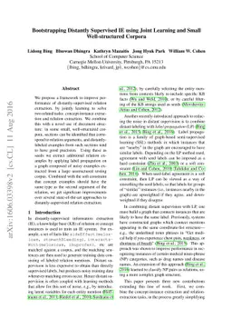 Bootstrapping Distantly Supervised IE using Joint Learning and Small
  Well-structured Corpora
