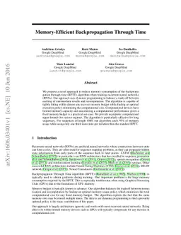 Memory-Efficient Backpropagation Through Time