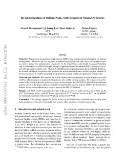 De-identification of Patient Notes with Recurrent Neural Networks