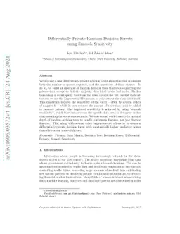 Differentially Private Random Decision Forests using Smooth Sensitivity