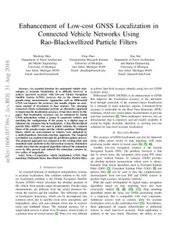 Enhancement of Low-cost GNSS Localization in Connected Vehicle Networks
  Using Rao-Blackwellized Particle Filters