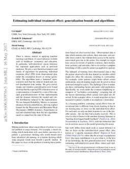 Estimating individual treatment effect: generalization bounds and
  algorithms