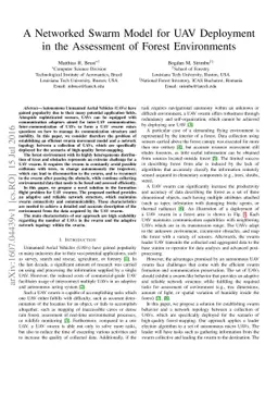 A Networked Swarm Model for UAV Deployment in the Assessment of Forest
  Environments
