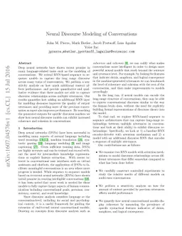 Neural Discourse Modeling of Conversations