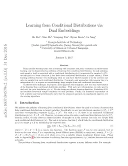 Learning from Conditional Distributions via Dual Embeddings