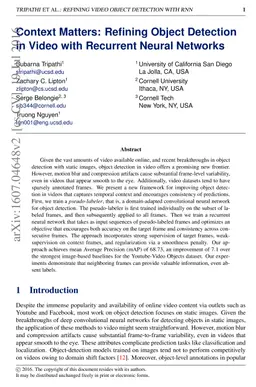 Context Matters: Refining Object Detection in Video with Recurrent
  Neural Networks