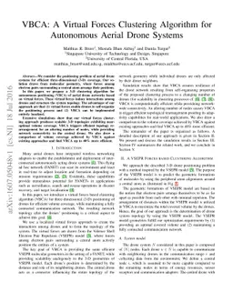 VBCA: A Virtual Forces Clustering Algorithm for Autonomous Aerial Drone
  Systems