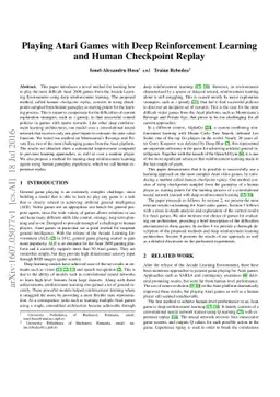 Playing Atari Games with Deep Reinforcement Learning and Human
  Checkpoint Replay