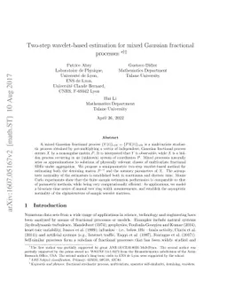 Two-step wavelet-based estimation for mixed Gaussian fractional
  processes