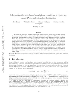 Information-theoretic bounds and phase transitions in clustering, sparse
  PCA, and submatrix localization