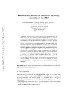 Deep learning trends for focal brain pathology segmentation in MRI