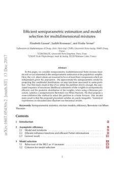 Efficient semiparametric estimation and model selection for
  multidimensional mixtures