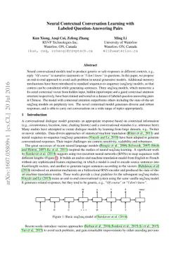 Neural Contextual Conversation Learning with Labeled Question-Answering
  Pairs