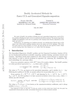 Doubly Accelerated Methods for Faster CCA and Generalized
  Eigendecomposition