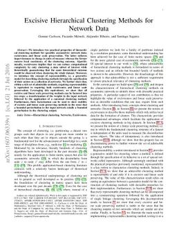 Excisive Hierarchical Clustering Methods for Network Data